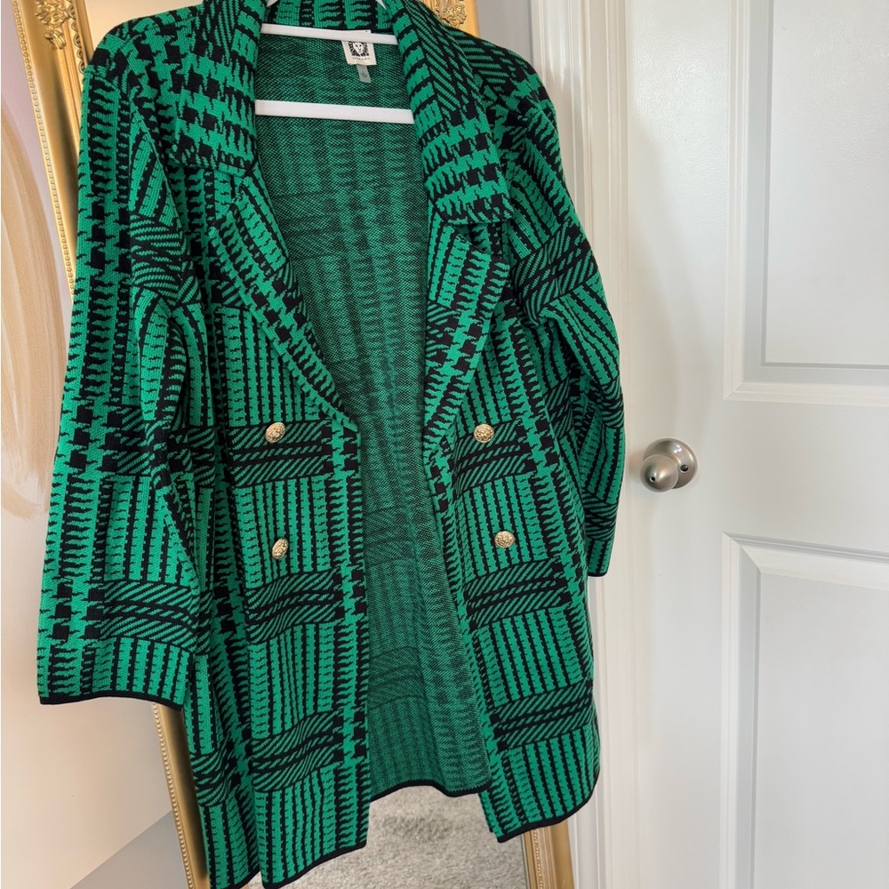 Anne Klein Green and Black Blazer